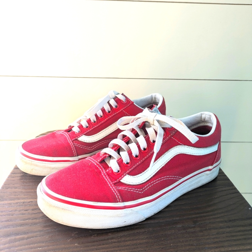 Vans Low Top Shoes, Red